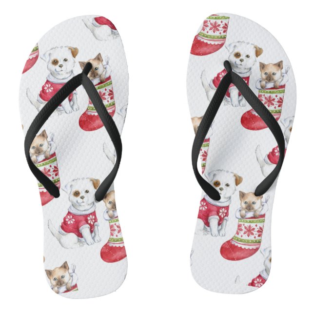 Tongs Noel Chien & Chat Stockings (Semelle)
