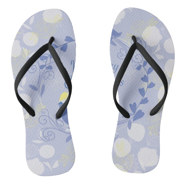 Tongs noël, noël, oiseau, fleurs, nature, p (Semelle)