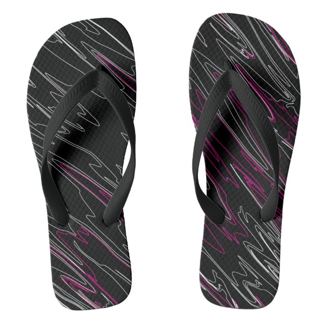 Tongs Noir marbré rose (Semelle)