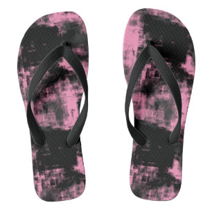 Tongs Noir rose et gris