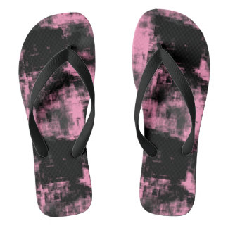 Tongs Noir rose et gris