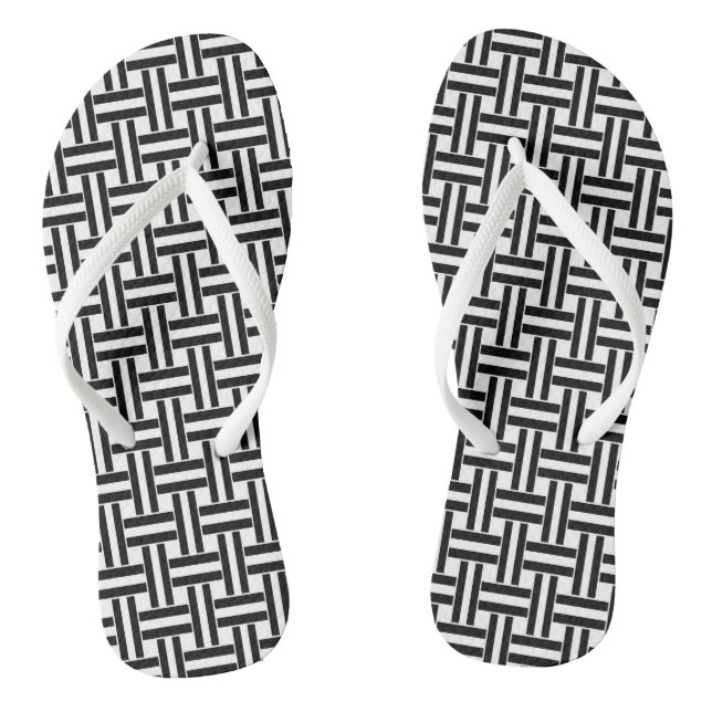 Tongs noirs et blancs à carreaux (Semelle)