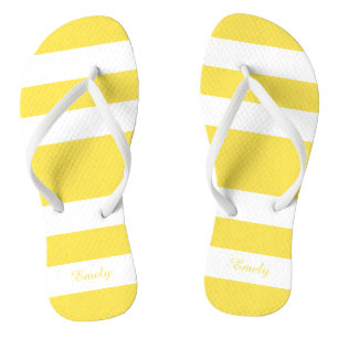 Tongs Nom des rayures jaunes modernes