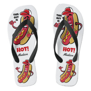 Tongs Nom et texte personnalisés Hot Dog