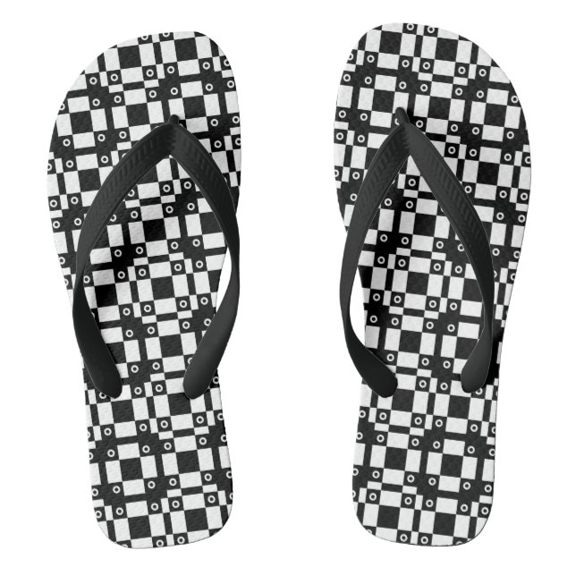 Tongs Noumétés Et Carré Noir Blanc (Semelle)