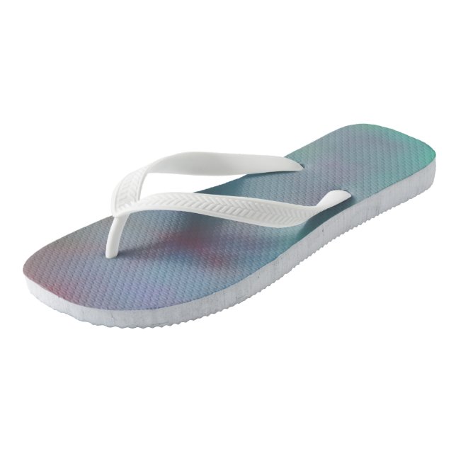 Tongs Nuage abstrait marbré turquoise et violet (Incliné)