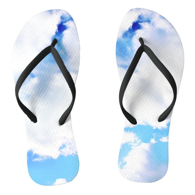 Tongs Nuages Blancs Gonflés et Ciel Bleu (Semelle)