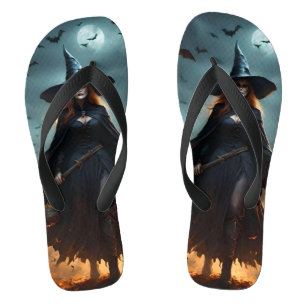 Tongs "Nuit Méchante : Sorcière d'Halloween effrayante e