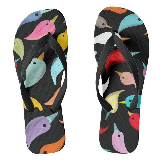 Tongs Oiseaux noirs chaussure d'été si mignonne ♥️ (Semelle)