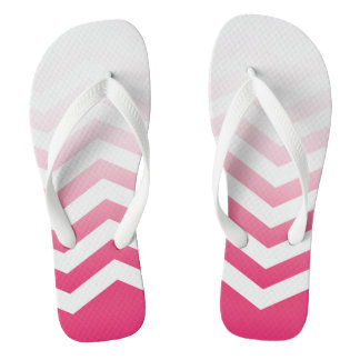 Tongs Ombre Chevron Style ! | blanc fuchsia