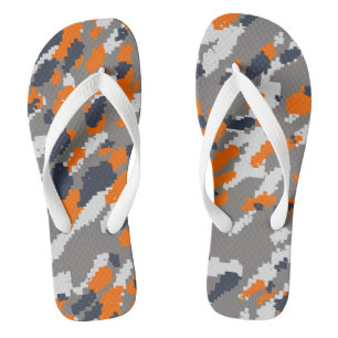 Tongs Orange, Gris Bleu et Camo abstrait Blanc