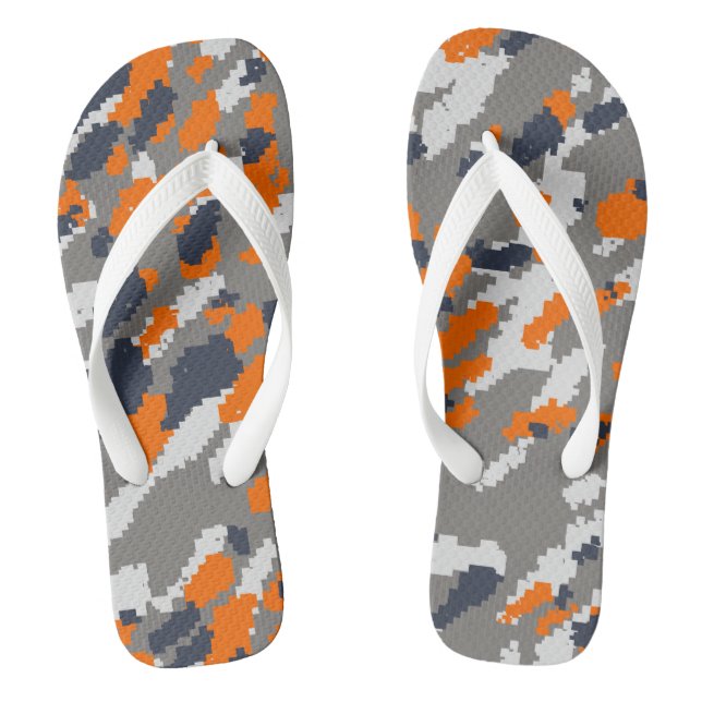 Tongs Orange, Gris Bleu et Camo abstrait Blanc (Semelle)