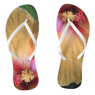 Tongs Orange Hibiscus Ruffle