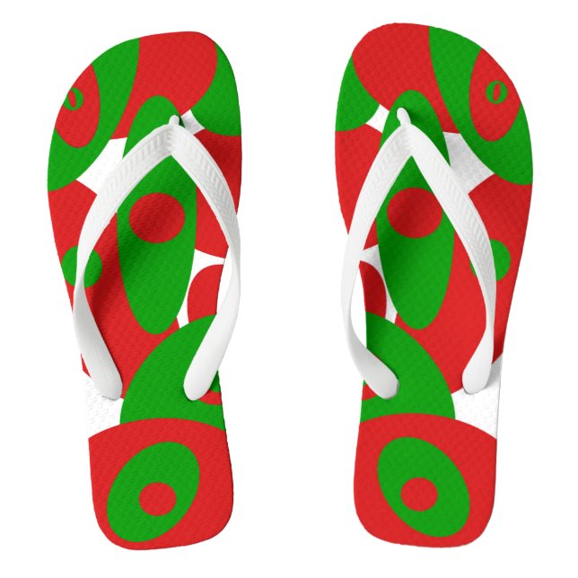 Tongs Orbes rouges, verts et blancs   (Semelle)
