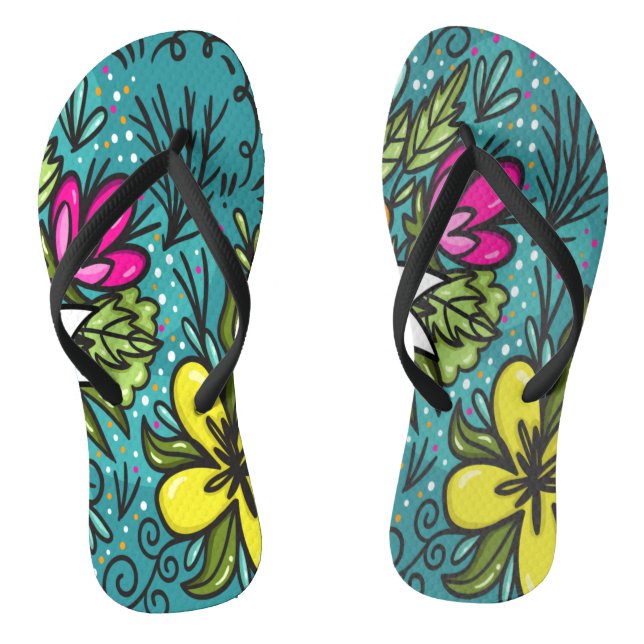 Tongs Oreiller de jeté beauté avec des fleurs (Semelle)