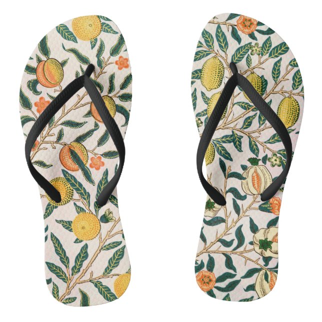 Tongs Ornement blanc grenade de fruit William Morris (Semelle)