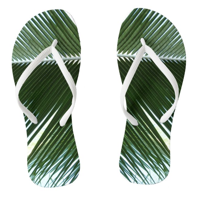 Tongs Overlapping Palm Fronds Tropical Green Abstract (Semelle)