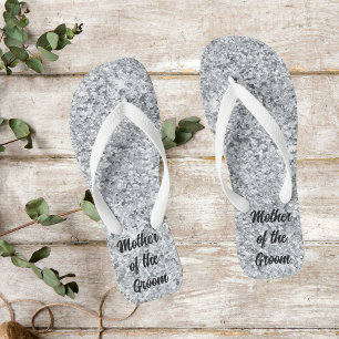 Tongs Paillettes Argentées Belle-Mère du Marié Mariage