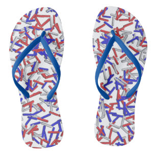 Tongs Paillettes Rouge Blanc Bleu Patriotiques