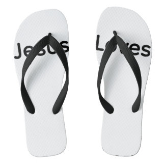 Tongs Pair of Flip Flops Jesus loves you Christian