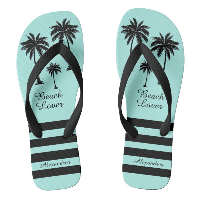 Tongs Palm Tree Beach Lover personnalisé (Semelle)