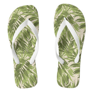 Tongs Palmier Areca Hawaïen Tropical Vintage Vert