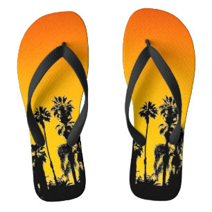 Tongs Palmiers de l'été sans fin Coucher de soleil Orang