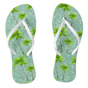 Tongs Palmiers verts mous de brise tropicale