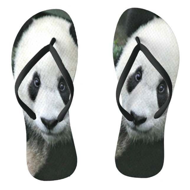 Tongs Panda géant se promenant dans l'herbe verte (Semelle)