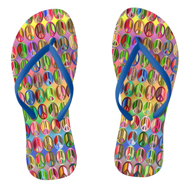 Tongs Panneau de Paix Coloré Flip-Flops (Semelle)