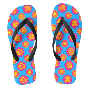 Tongs Pansexualité orgueil / motif de fleurs géométrique