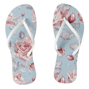 Tongs Papier peint élégant motif de roses roses roses