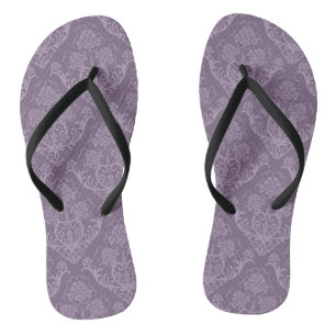 Tongs Papier peint floral pourpre