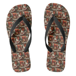 Tongs Papillon de Noël Festif
