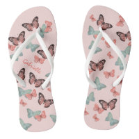 Papillon Motif Coral rose & Turquoise - Personnali