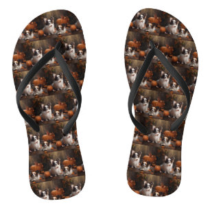 Tongs Papillon Puppy Automne Citrouille de plaisir