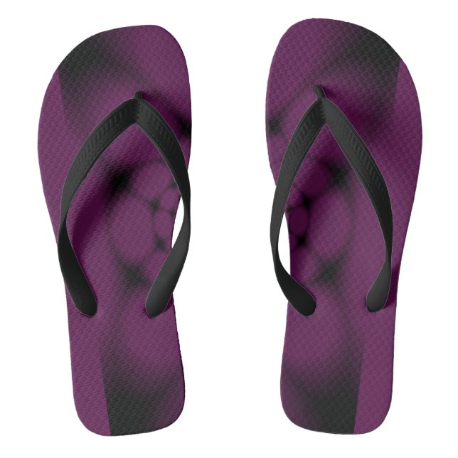 Tongs Papillon Violet Noir Pétales (Semelle)