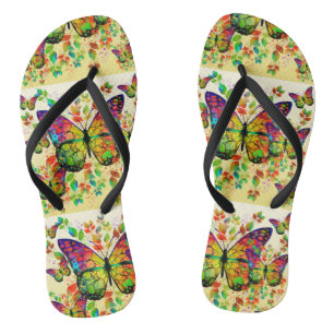 TONGS PAPILLONS PRINTANIERS NATURE COLORÉE