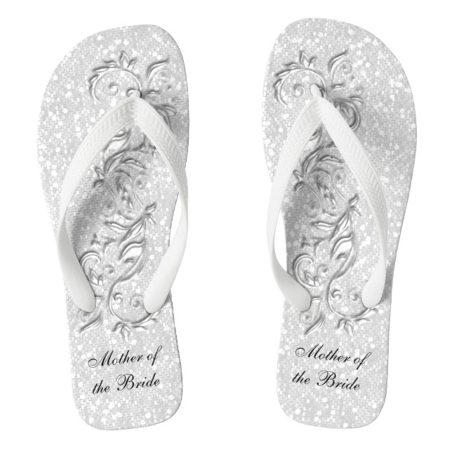 Tongs Parties scintillant blanche | MARIAGE (Semelle)