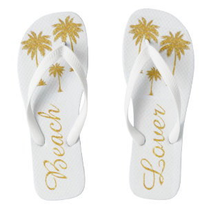 Tongs Parties scintillant d'or Plage tropicale Lover Bla