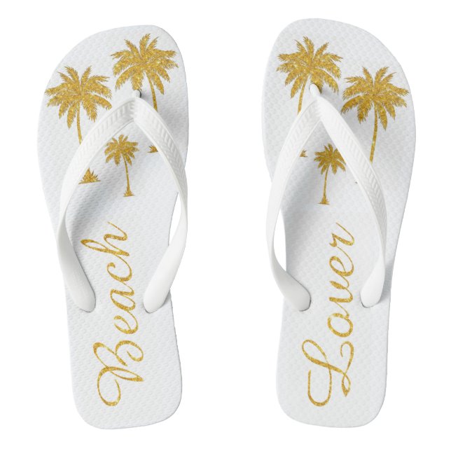 Tongs Parties scintillant d'or Plage tropicale Lover Bla (Semelle)