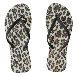 Tongs Parties scintillant Leopard