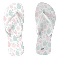 Pastel Artistique Raindrops Monogrammes Flip Flops