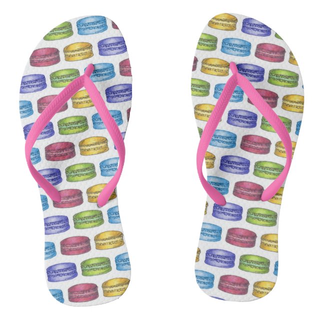 Tongs Pastel French Macaron Cookies Boulangerie Pâtisser (Semelle)