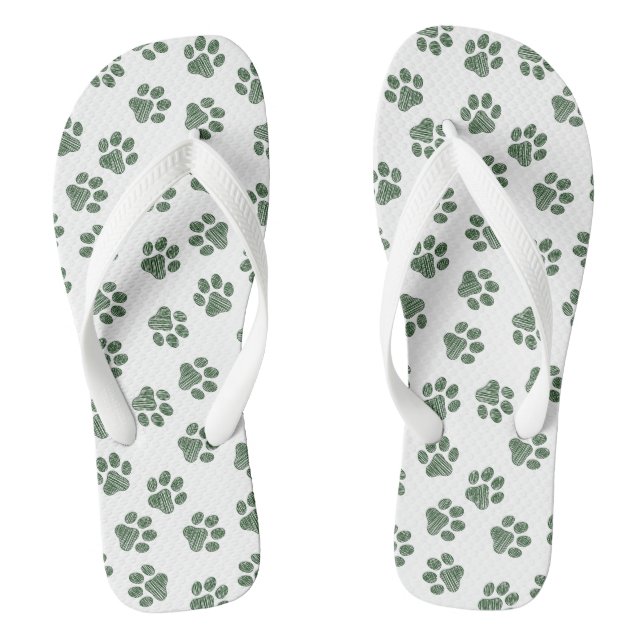 Tongs Patrouilles de Doodle, Paws de Chien, Paws Vertes (Semelle)