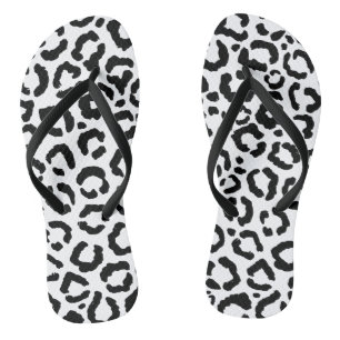 Tongs Patteries du Black White Leopard animal