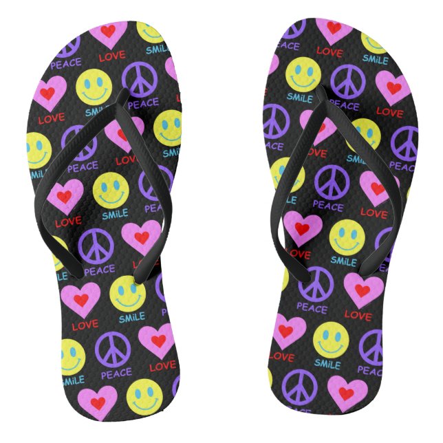 Tongs Peace Love Smile Motif (Semelle)