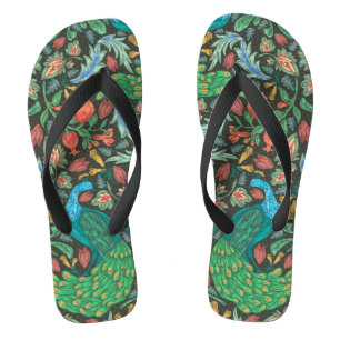 Tongs Peacock de l'Inde Chintz Flip Flops