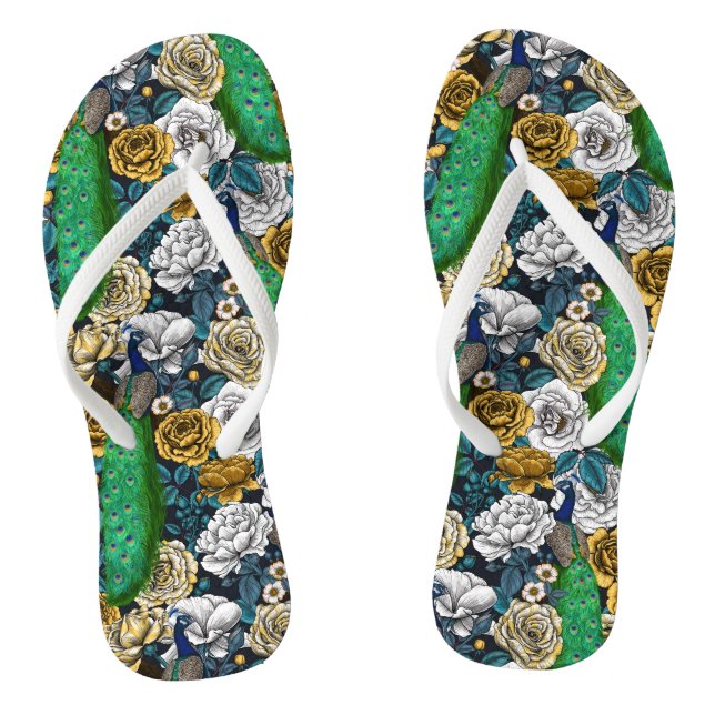 Tongs Peacocks dans le jardin rose 3 (Semelle)