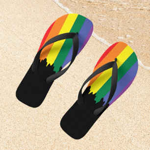 Tongs Peinture arc-en-ciel LGBT gay pride
